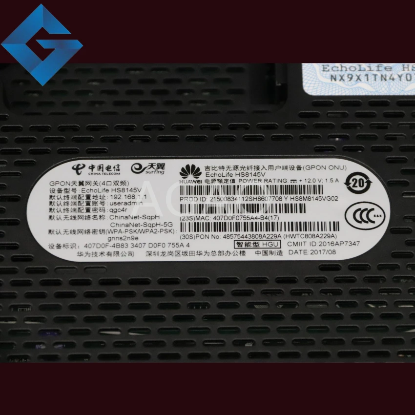 Оригинальный двухдиапазонный маршрутизатор HW HS8145V HS8145V5 GPON/EPON ONU ONT HGU 4GE + wifi2.4ггц/5