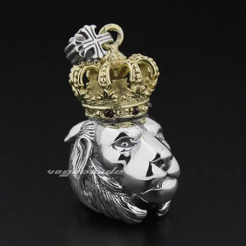 925 пробы Серебряная латунная коровка на стражи Король Лев Мужская Байкерская