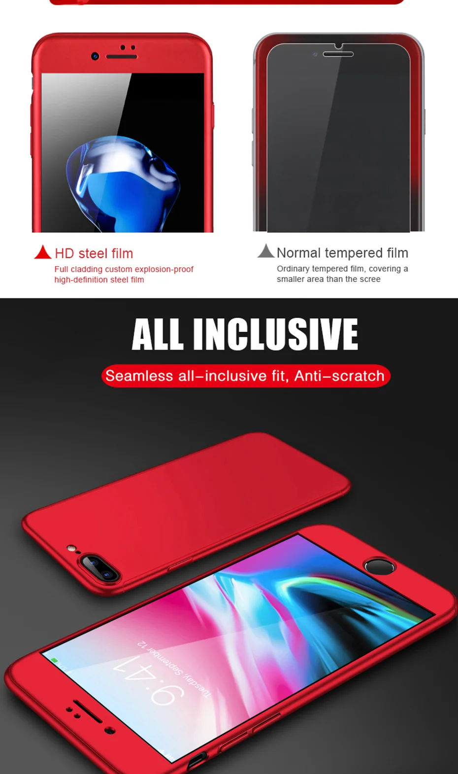 H& A Роскошный 360 Полный чехол для телефона iPhone 7 8 6 6s Plus 5 5S SE защитный чехол для iPhone X XR XS Max чехол со стеклом