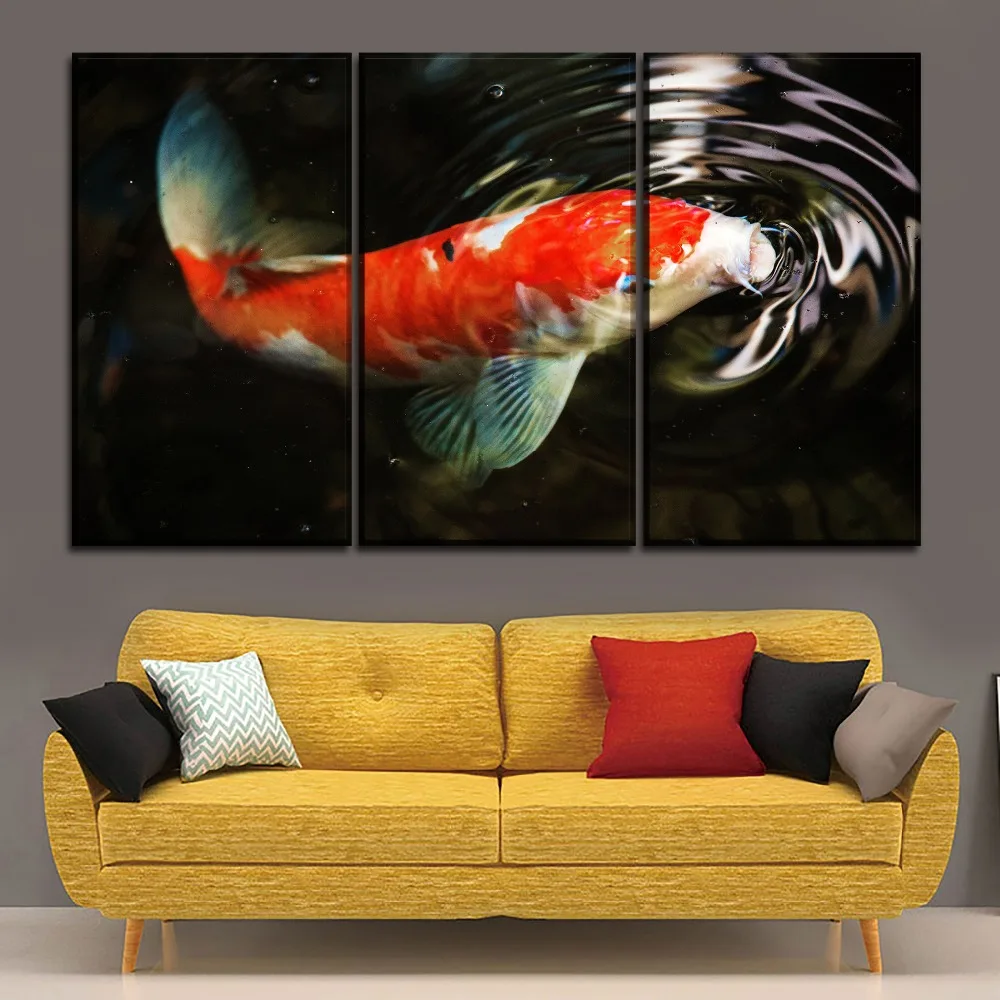 Холст Картины Wall Art работы 1 шт. с изображением рыбок: карп кои плакат HD печатает