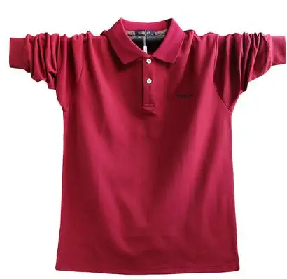 red Новая мода плюс Размеры Для мужчин s Poloshirt Для мужчин хлопок рубашка поло Для мужчин с длинным рукавом Свободные тенниски мужской A5308 - Цвет: red