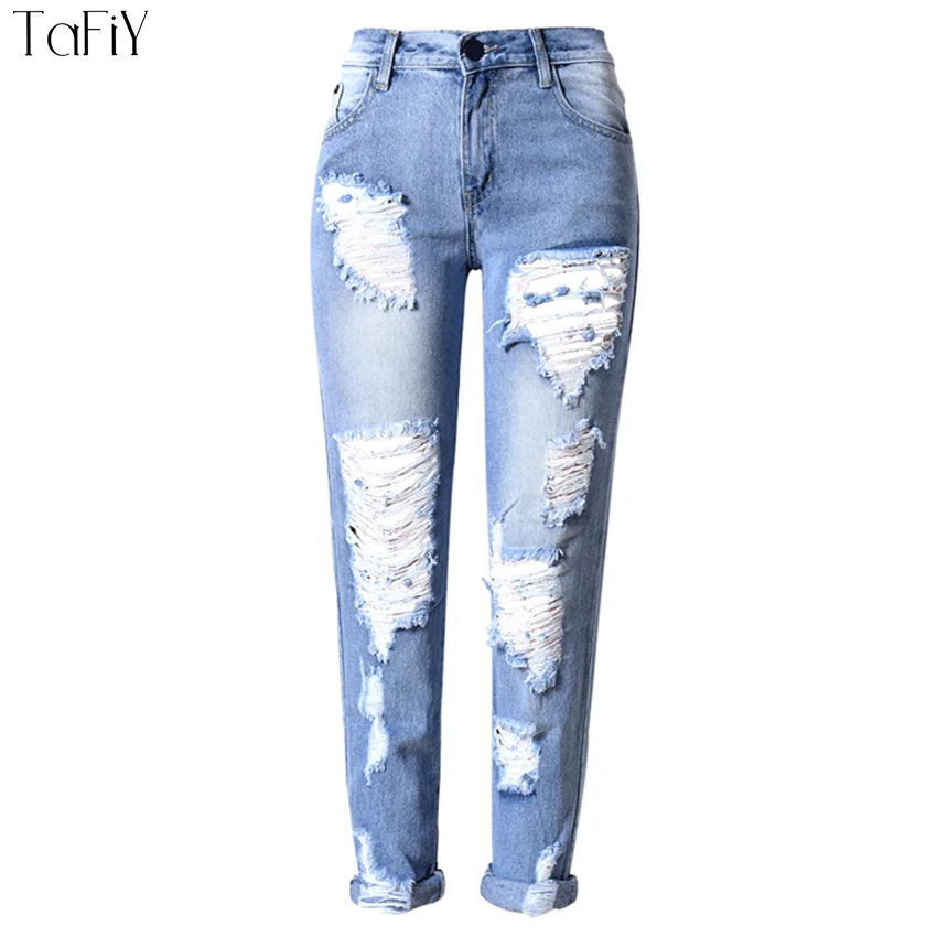 

2016fashion Summer Style pencil pants Women Jeans ripped Holes Harem Pants Ankle-Length Pants Jeans Slim vintage jeans for women