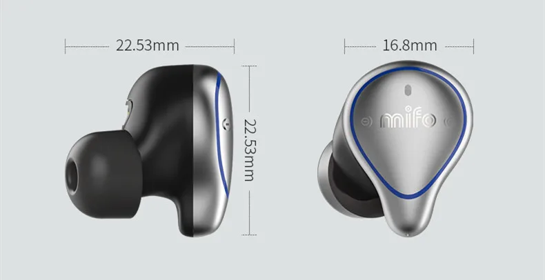 Mifo O5 True Беспроводной Bluetooth 5,0 СПЦ hi-fi звук спортивные наушники-вкладыши с загрузочной коробки стерео Бас Наушники IPX7 Водонепроницаемый