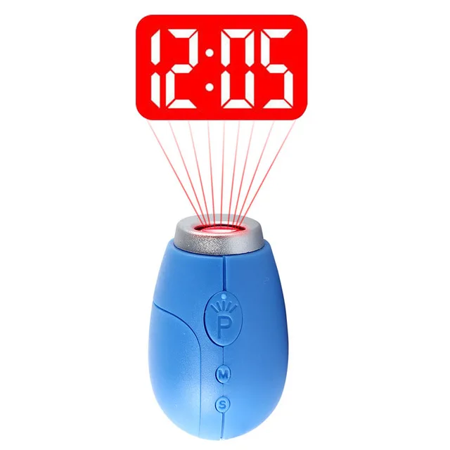 Blue Цифровые проекционные часы, светодиодный, портативные часы, мини часы с проекцией времени, цифровые часы, Ночной светильник, волшебные проекционные часы - Цвет: Blue