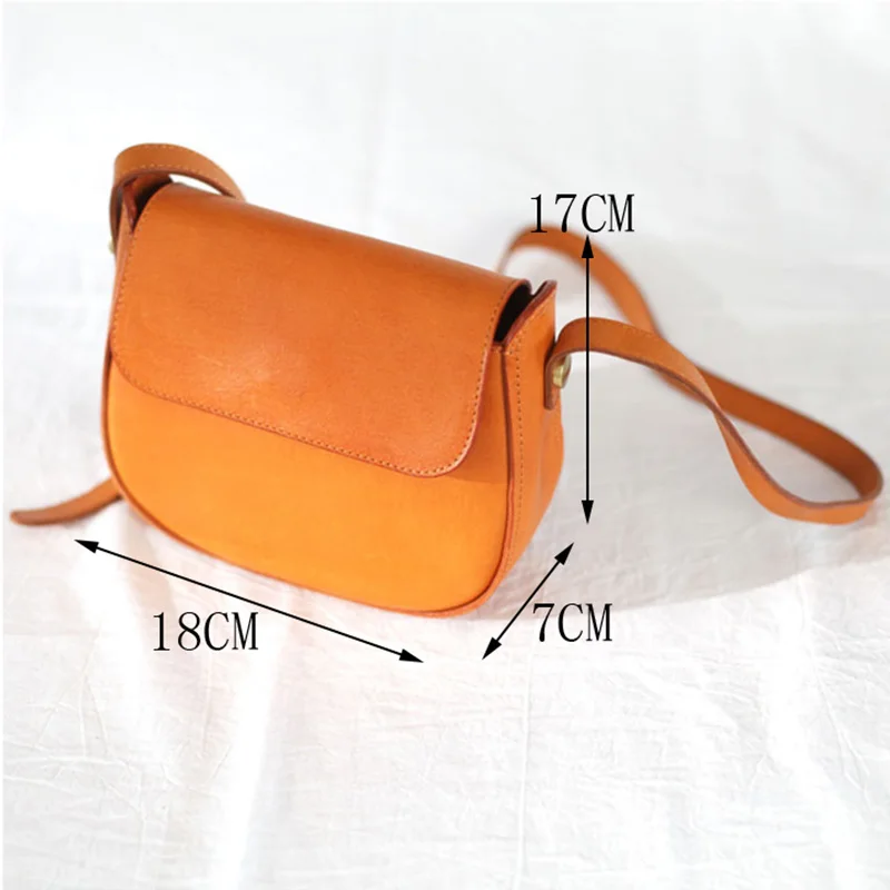 

AETOO Vintage saddle bag, semi-round high-sense bag, 100-year-old with oceanic retro summer slant bag