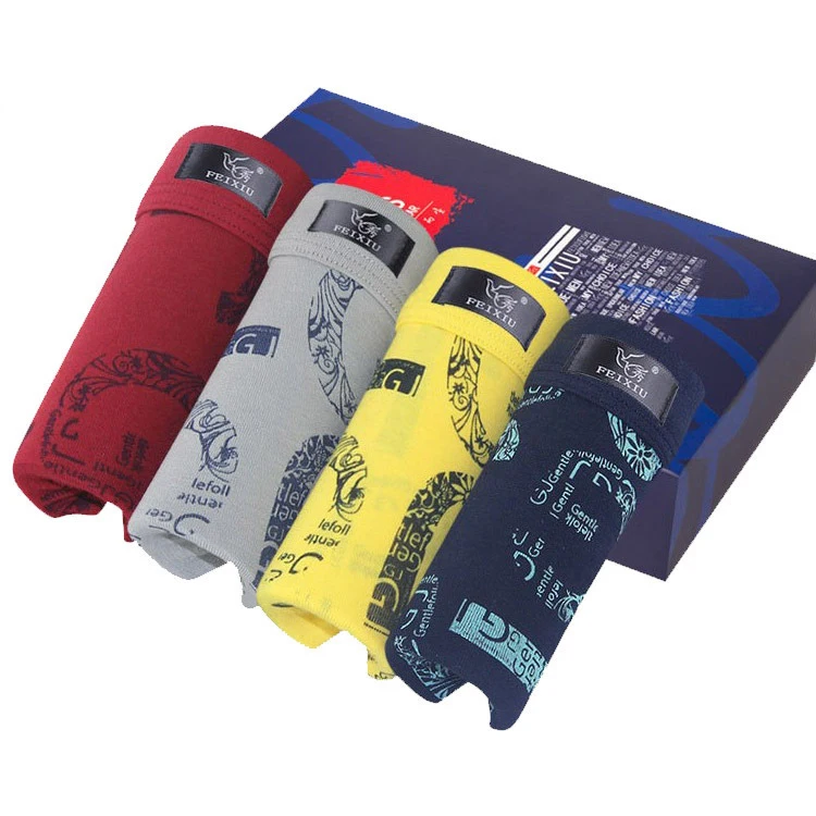 Азиатские размеры 4 шт. модное мужское нижнее белье дышащие боксеры для тела