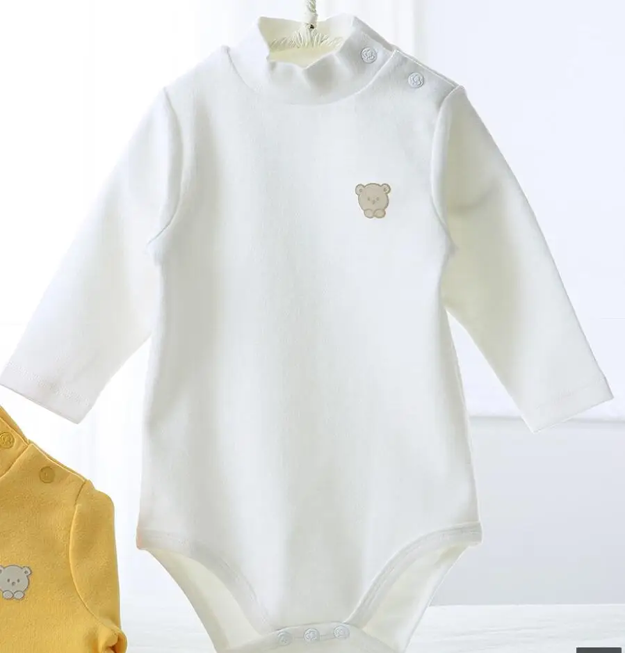 white 1 Одежда для малышей; комбинезон; комбинезоны для малышей; одежда для малышей; боди для мальчиков и девочек; одежда для детей с высоким воротником; сезон осень-зима - Цвет: white 1