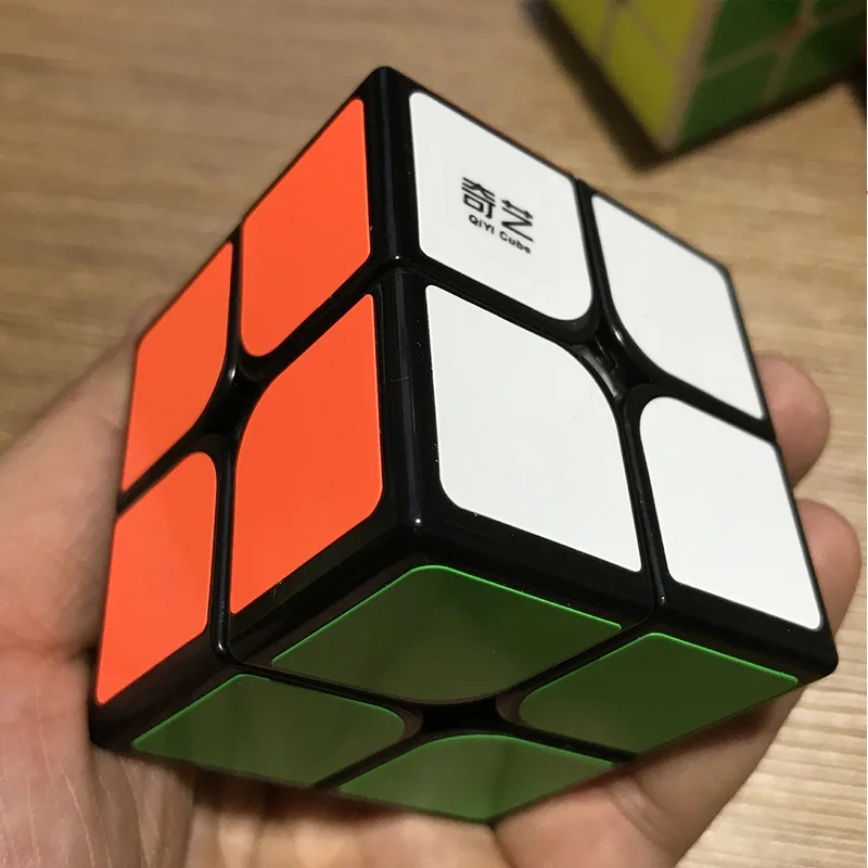 2-Black Qiyi 4*4*4 Профессиональный скоростной куб 3x3x3, магический куб 2x2x2, Развивающий пазл, Детские антистрессовые игрушки, обучающий куб, магический куб - Цвет: 2-Black