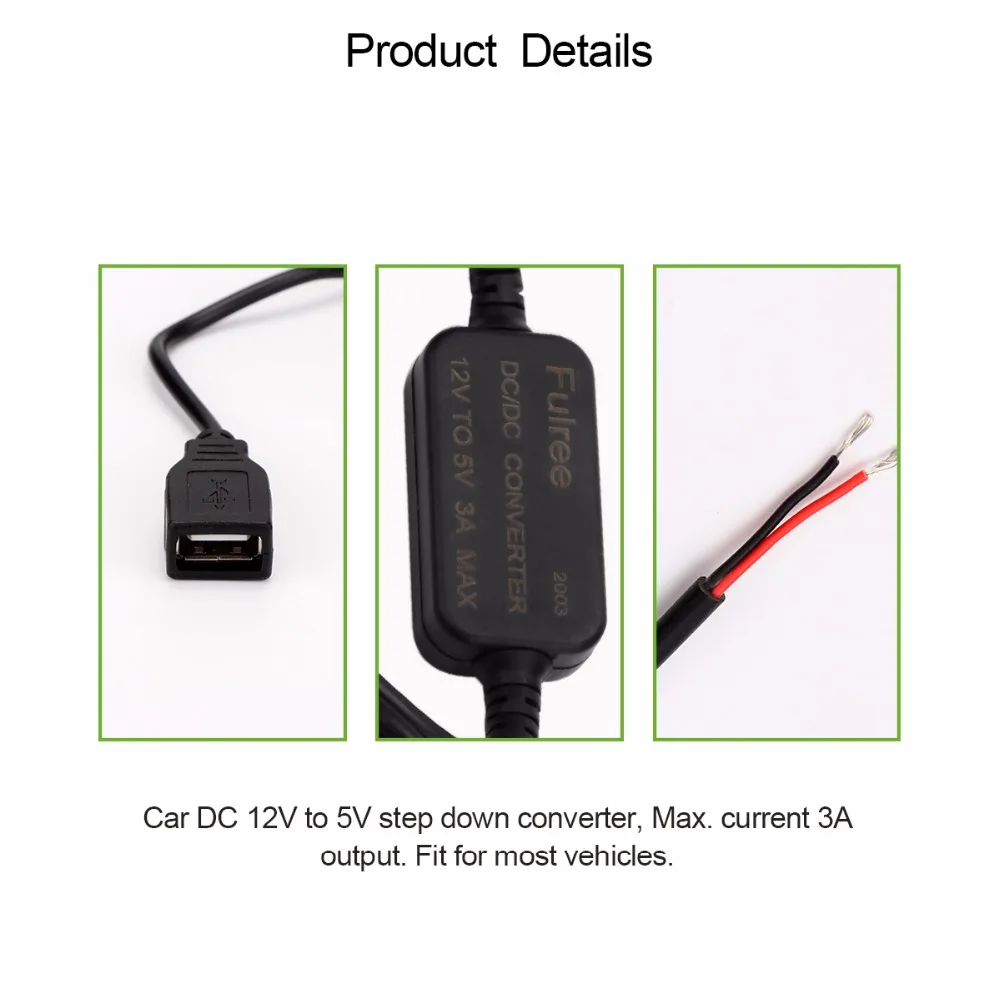 Onever 15 Вт двойной USB адаптер напряжения преобразователь 12 В до 5 В 3 А 15 Вт 2 USB DC-DC понижающий преобразователь понижающий модуль автомобильные аксессуары