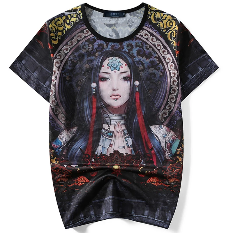 Мужская футболка с круглым вырезом и принтом из лайкры 150 кг | одежда