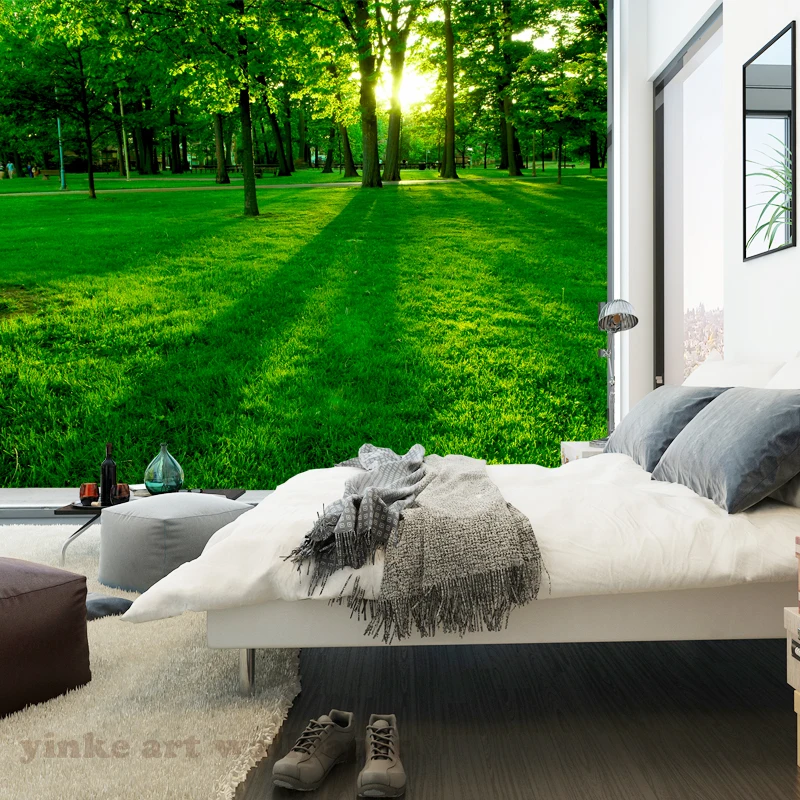 

Custom 3D Photo Wallpaper Nature Landscape tree lawn High Quality Wall Mural Living Room Background Modern Home Decoration