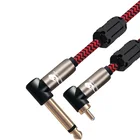 Аудиокабель Hifi RCA к моно 6,35 мм для усилителя микрофона, электронного гитарного кабеля, угловой разъем 14 дюйма в RCA 1 м 2 м 3 м 5 м 8 м