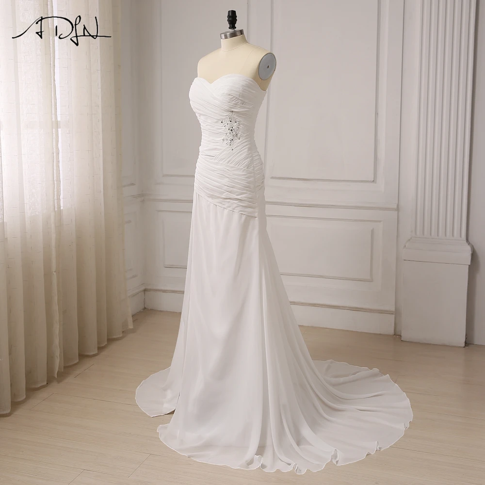 Adln пикантные Свадебные платья Русалочки Милая Шифон Пляж Vestido De Noiva с разрезом на