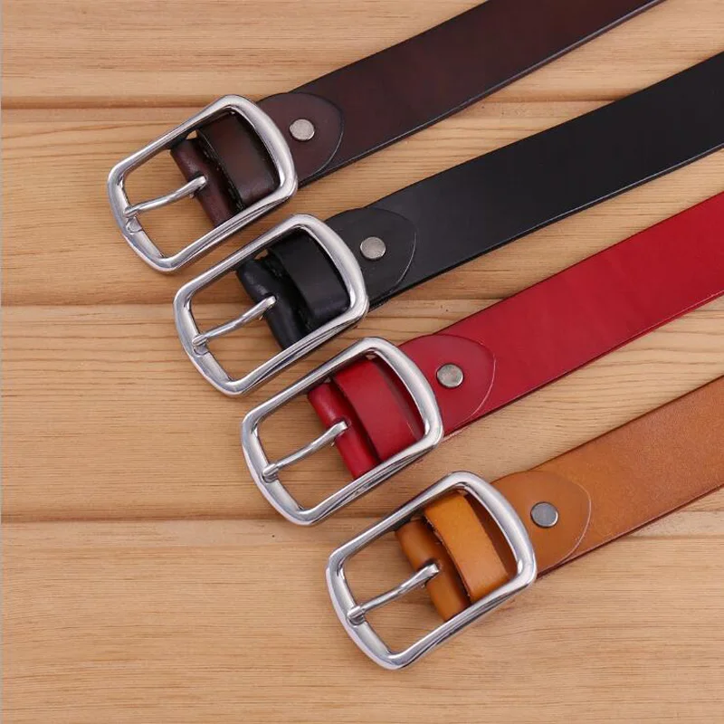 

Men Stainless Steel Buckle Genuine Leather Belt High Grade Cowskin Jeans Belts Male Luxury Belt Quality Guarantee XKS060