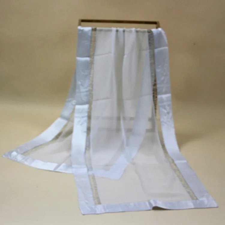 # S88 платок из шелка ткань: шармёз + жоржетт цвет: светло серый размер: 42*147 см|handkerchief