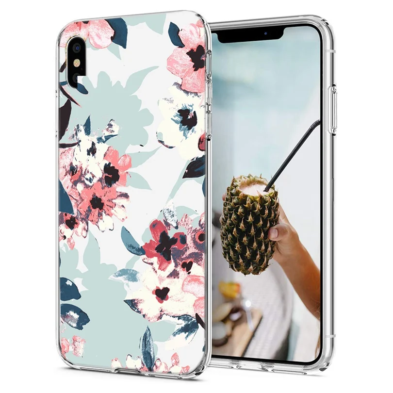 Силиконовый чехол для iPhone 7 Plus 6 S XR XS Max мягкий из ТПУ с цветными листьями 6S 8 X M122 |