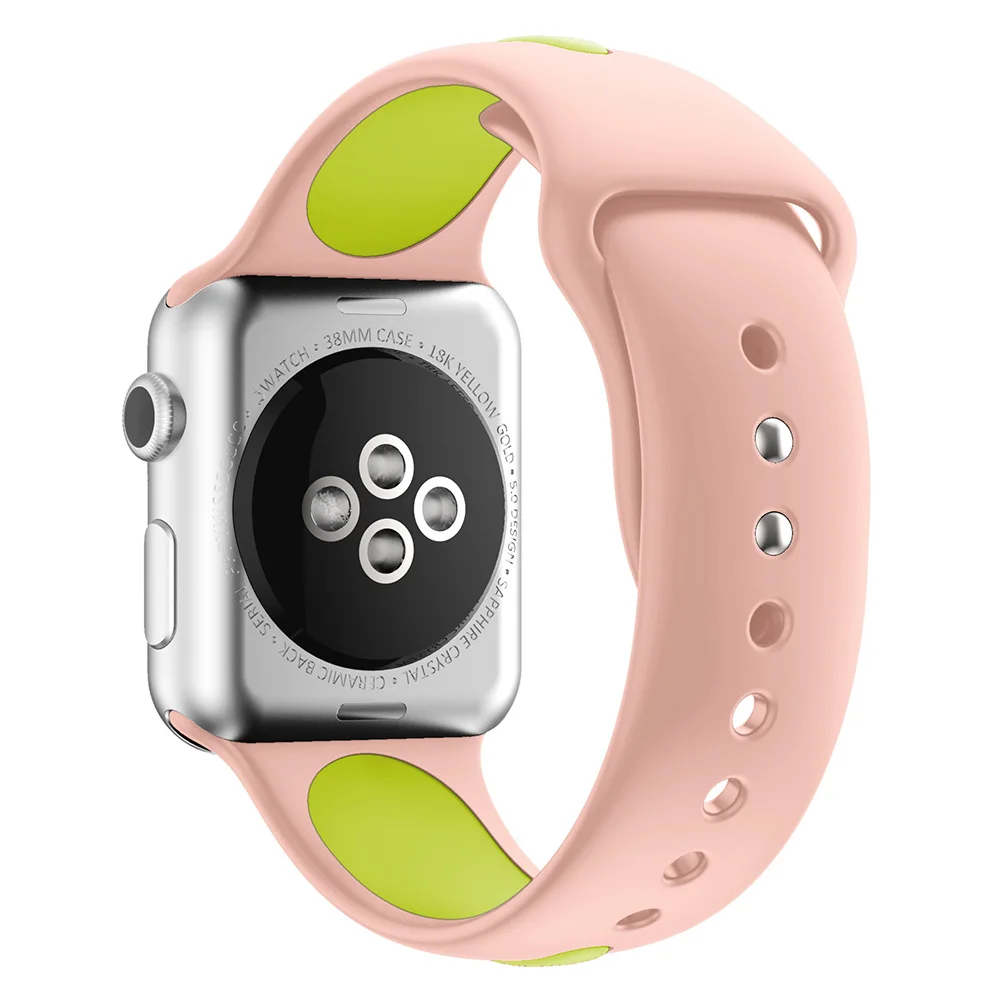 OSRUI спортивный силиконовый ремешок для apple watch band 42 мм 38 мм iwatch band 44 мм/44 3 2 1 резиновый браслет наручные часы аксессуары