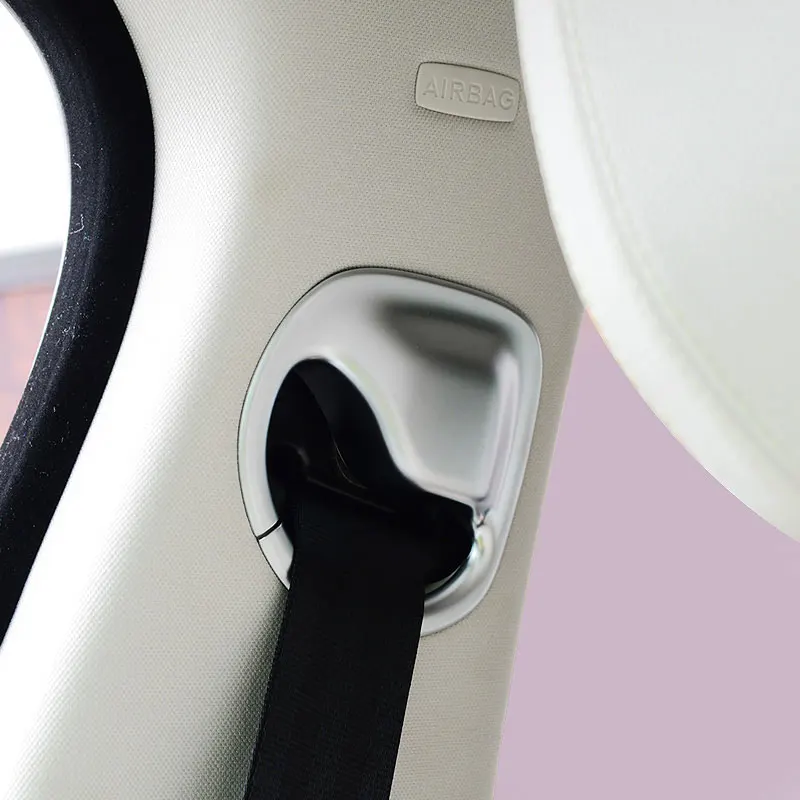 

ABS Chrome Car Safety Belt Decoration Cover Trim For Jaguar F-Pace 2016 Car Styling Accessories