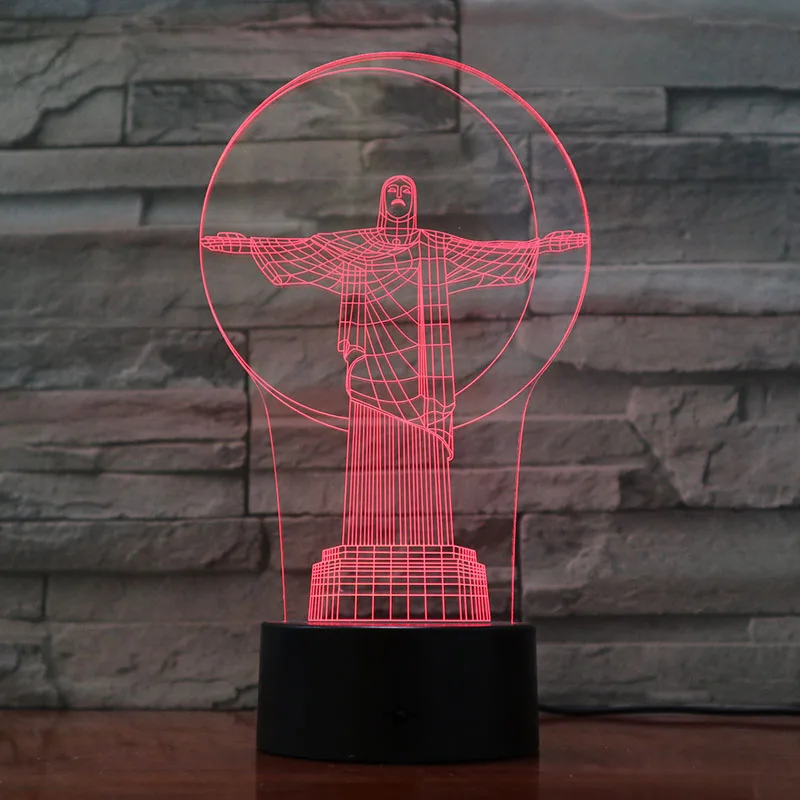 Кресты Jesus Christ в стиле USB 3D светодиодный ночной Светильник подарки Настольная LED