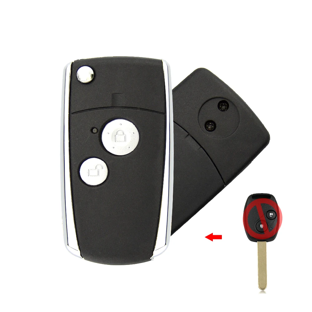 High Quality 2 Buttons Folding Remote Car Key Shell Fob Case for Honda Accord CRV Civic Fit Flip Car Key Replacement Uncut Blade
