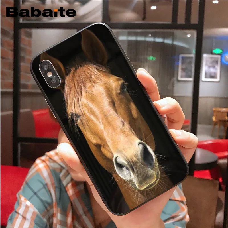 Фредерик красавица лошадь ТПУ черный чехол для телефона iphone X XS MAX 8 7 6S Plus 5S SE XR