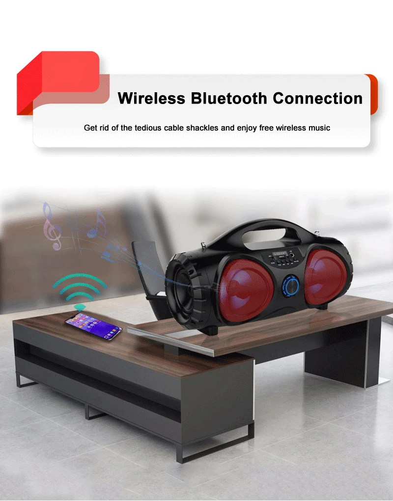 Тяжелый бас Портативный беспроводной bluetooth сабвуфер с микрофоном/TF/USB/FM радио супер бас открытый динамик вечерние динамик живота