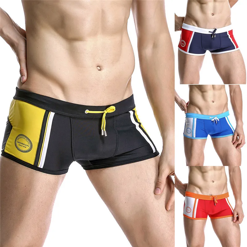 

Men's Brand Stripe Sexy Nylon Breathable Briefs Swimming Trunks men's swimming trunks suits Mens Breathable Swim Trunks 01