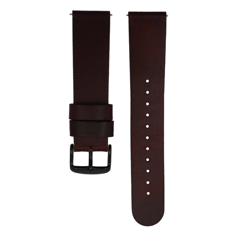 dark brown black Минималистичный стиль, ремешок для часов из натуральной кожи, 18 мм, 20, 22 мм, ремешок для часов, быстросъемный ремешок, тонкий двойной слой, Воловья кожа, ремешок для часов - Цвет ремешка: dark brown black