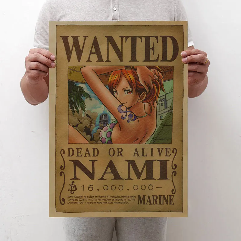 Аниме One Piece Pirates bounties Art плакат разыскивается Luffy Zoro Nico Robin SANJI NAMI Usopp COS Room Home