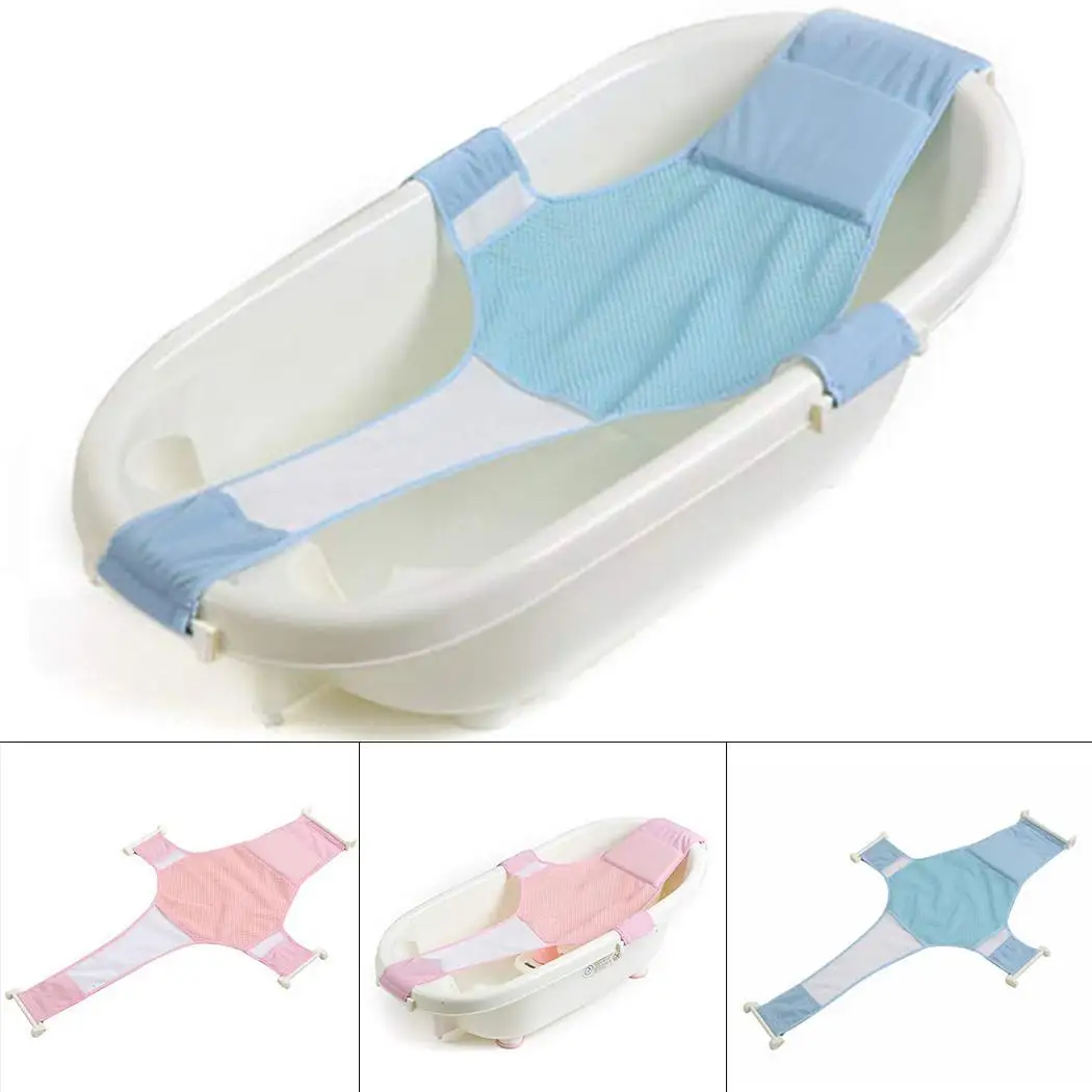 Мягкая Складная регулируемая детская ванна с сеткой для купания новорожденного 8