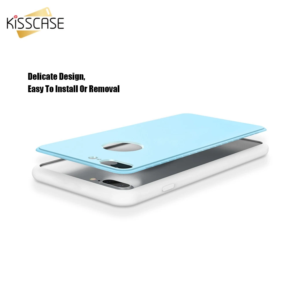 New Kisscase 360 градусах чехол для iphone 8 7 6 S мягкий силиконовый Карамельный цвет задняя