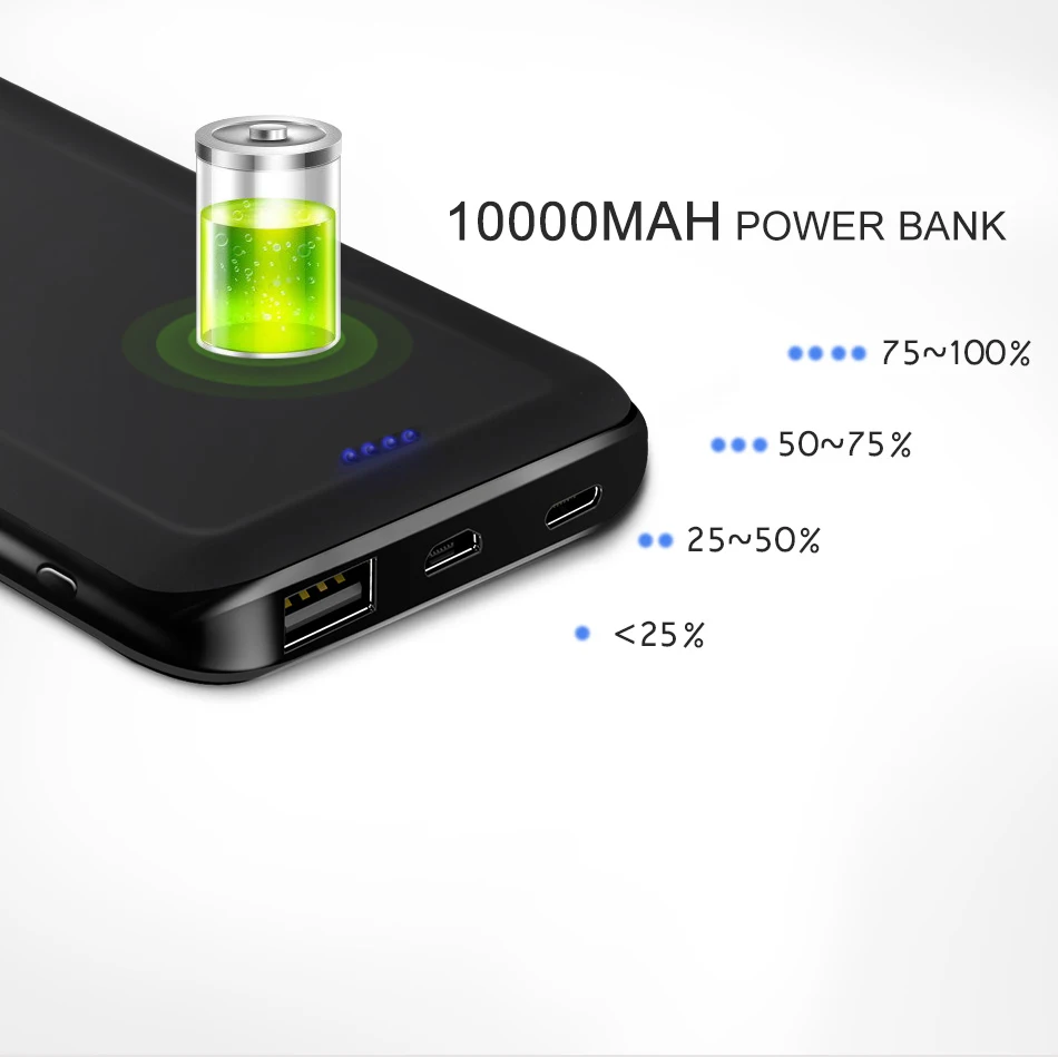 CHOETECH power Bank 10000 мАч 5 в 2.4A ультра тонкий литий полимерный портативный аккумулятор