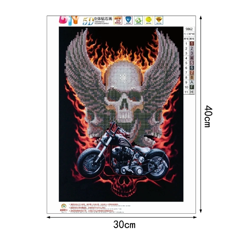 Хит продаж 5D &quotсделай сам&quot череп мотоцикл алмазная вышивка крестиком