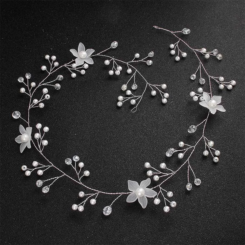 1pcs Silver Miallo, модные свадебные аксессуары для волос с цветами, повязка на голову+ 2 шт. заколки для волос, свадебные головные уборы для женщин - Окраска металла: 1pcs Silver