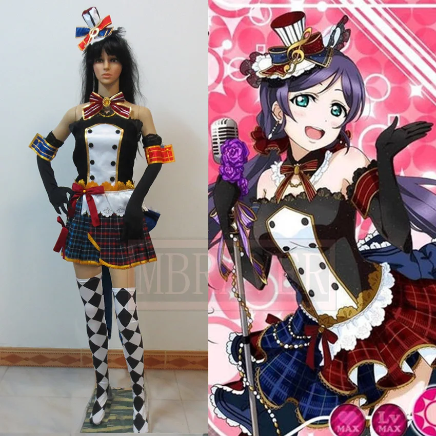 Отлично! Женский костюм для косплея Love Live Nozomi Tojo Cafe Maid Хэллоуина карнавала нового