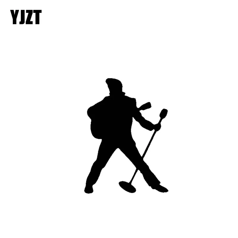 YJZT 9 3 см * 12 7 Rock Elvis Presley виниловые наклейки для мотоцикла черные серебристые