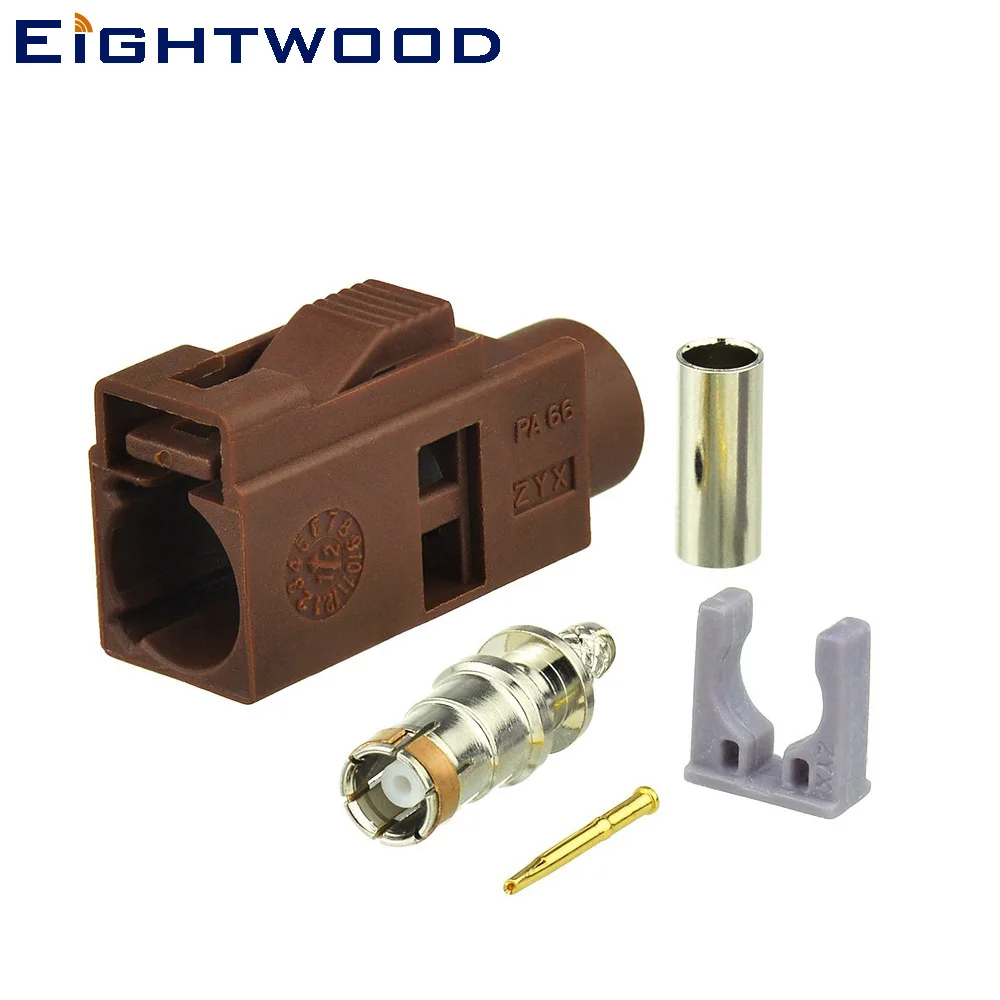 Eightwood Car TV2/SDAR антенна Fakra Jack RF коннектор коричневый/8011 обжим для RG 174 188A RG316 LMR 100 M17/119