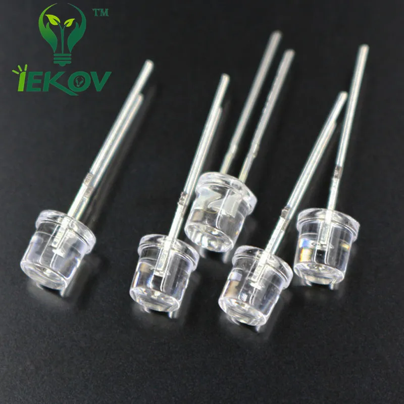 1000 шт. светодиодный 5 мм Flat Top Красный Широкий формат светодиоды Urtal Яркий свет