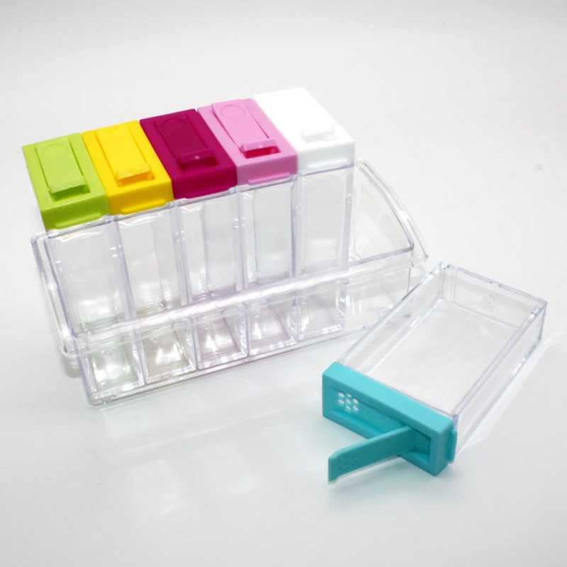 

Spice Jar Seasoning Box 6Pcs/Set Kitchen Spice Storage Bottle Jars Transparent Salt Pepper Cumin Powder Box Tools Drop ship