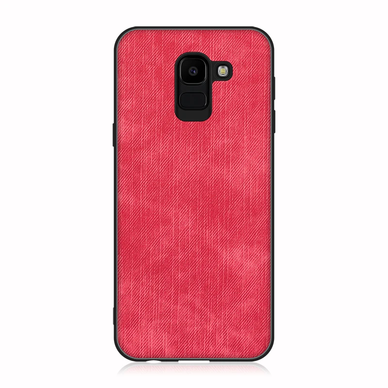 Shockproof Business Back Full Cover For Samsung J8 J6 J4 Plus 2018 J7 J5 J3 Denim Fabric Splice Soft Silicone Edge Case estojo |