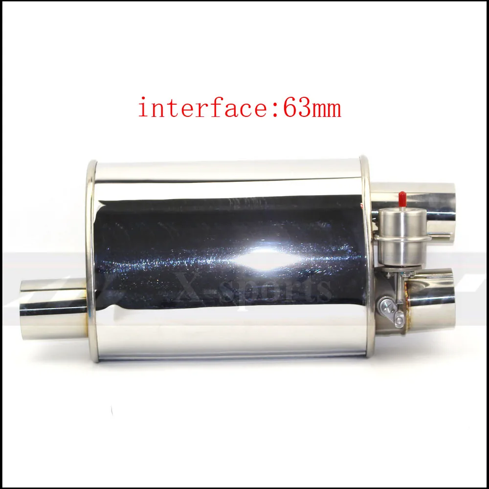 valve Mufflers 63mm Автомобильный вакуумный насос выхлопной трубы, переменные глушители клапанов, дистанционное управление, нержавеющая сталь, универсальный ID 51 мм 63 мм 70 мм 76 мм, плоская форма - Цвет: valve Mufflers 63mm