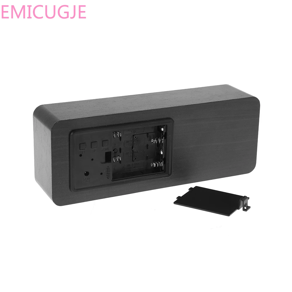 USB зарядка для домашнего декора деревянный светодиодный цифровой будильник с