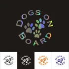 Автомобильные наклейки 16 см * 15 см, собаки на борту, милые украшения для автомобиля, 3D Светоотражающие Водонепроницаемые Стикеры для стайлинга автомобиля