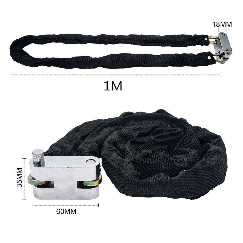 High Quality Hardened Steel Anti-theft Lock Protective Textile Outer Sleeve Motorcycle Scooter Bicycle Heavy Duty Chain | Автомобили и