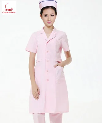 Белое платье с коротким рукавом для медсестры, летнее платье для женщин, для салона красоты, с длинным рукавом, для доктора, тонкая одежда для аптеки, рабочая одежда