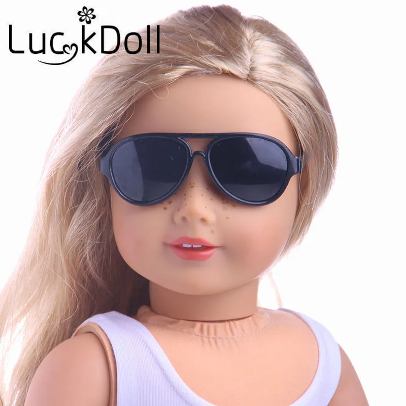 LUCKDOLL эллиптической формы солнцезащитные очки подходят 18 дюймов Американский 43 см детская кукла одежда аксессуары, игрушки для девочек, поколение, подарок на день рождения
