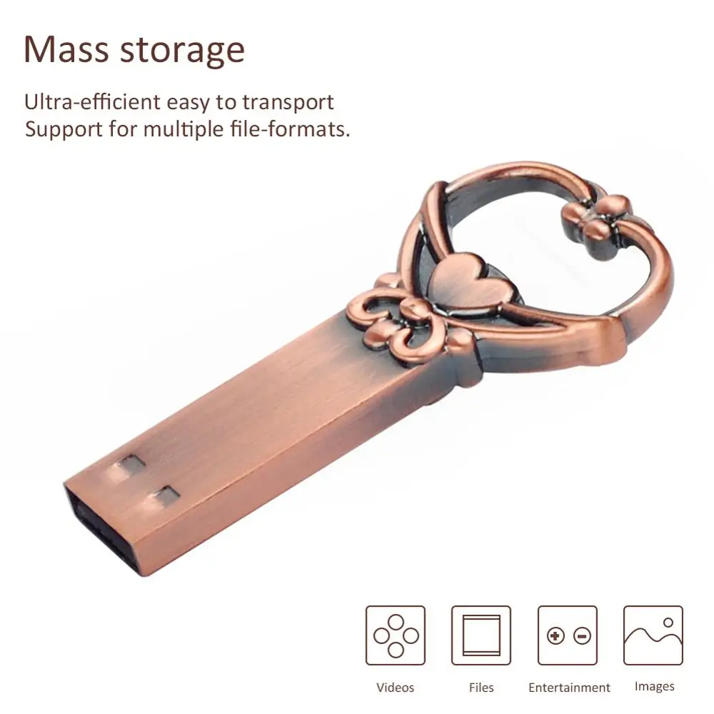 Сердце ключ USB флэш-накопитель 4 ГБ 8 16 32 64 карта памяти Флеш накопитель