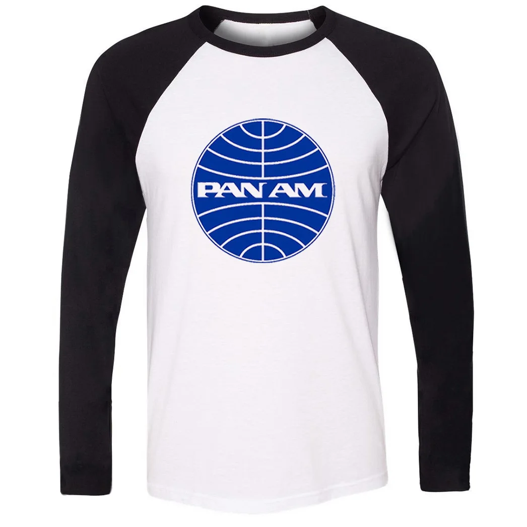 Модная забавная Ретро футболка унисекс Pan Am с длинным рукавом реглан для мужчин и