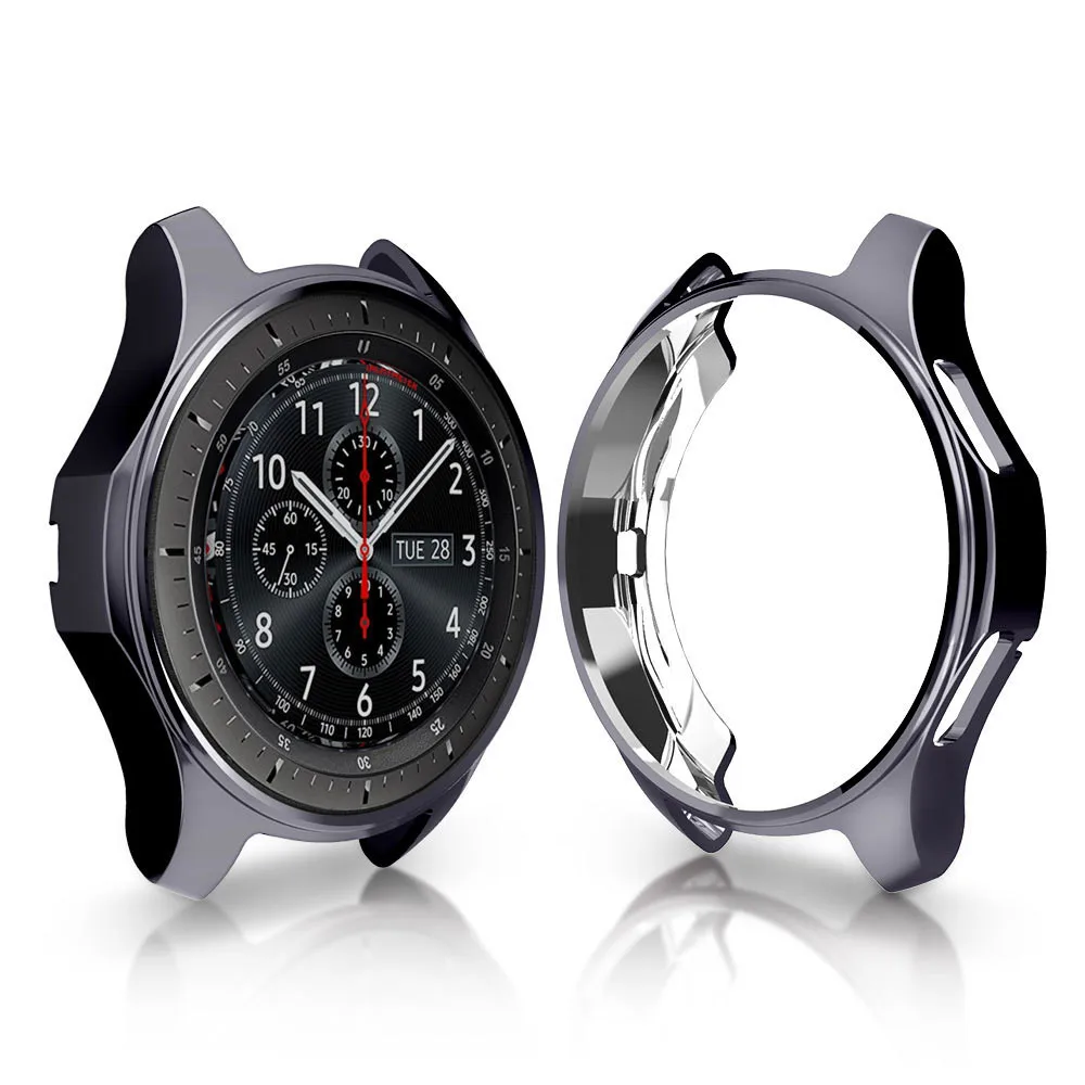High Quality Protective Case Cover Ultra-thin TPU Plating For Samsung Galaxy Watch 46mm Black Gold L0321 | Электроника