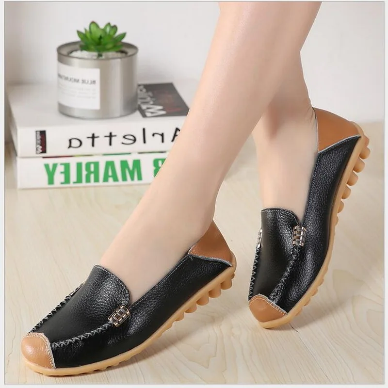 2023 Spring/Autumn Genuine Leather Shoes Flat Women Casual Shoes Ballet Flats Women Four Seasons Nurse Loafers Flats